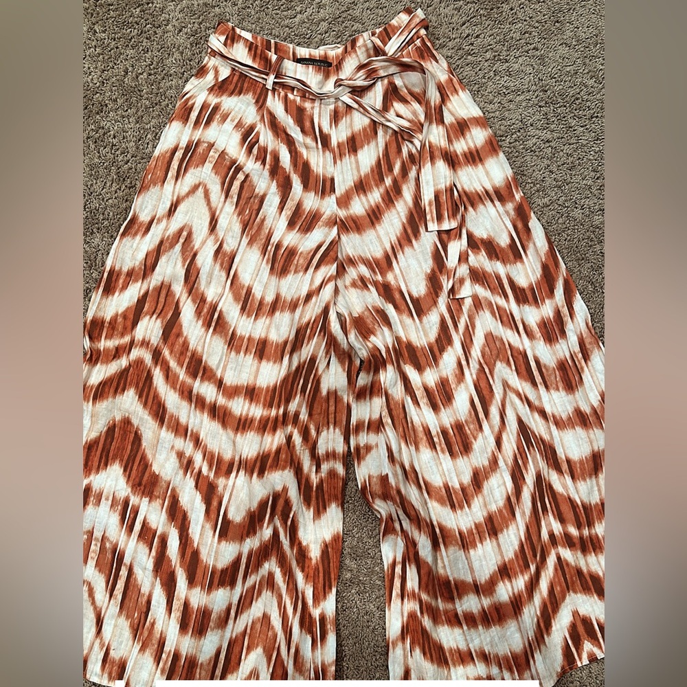 Banana Republic Brown and White Patterned Pants